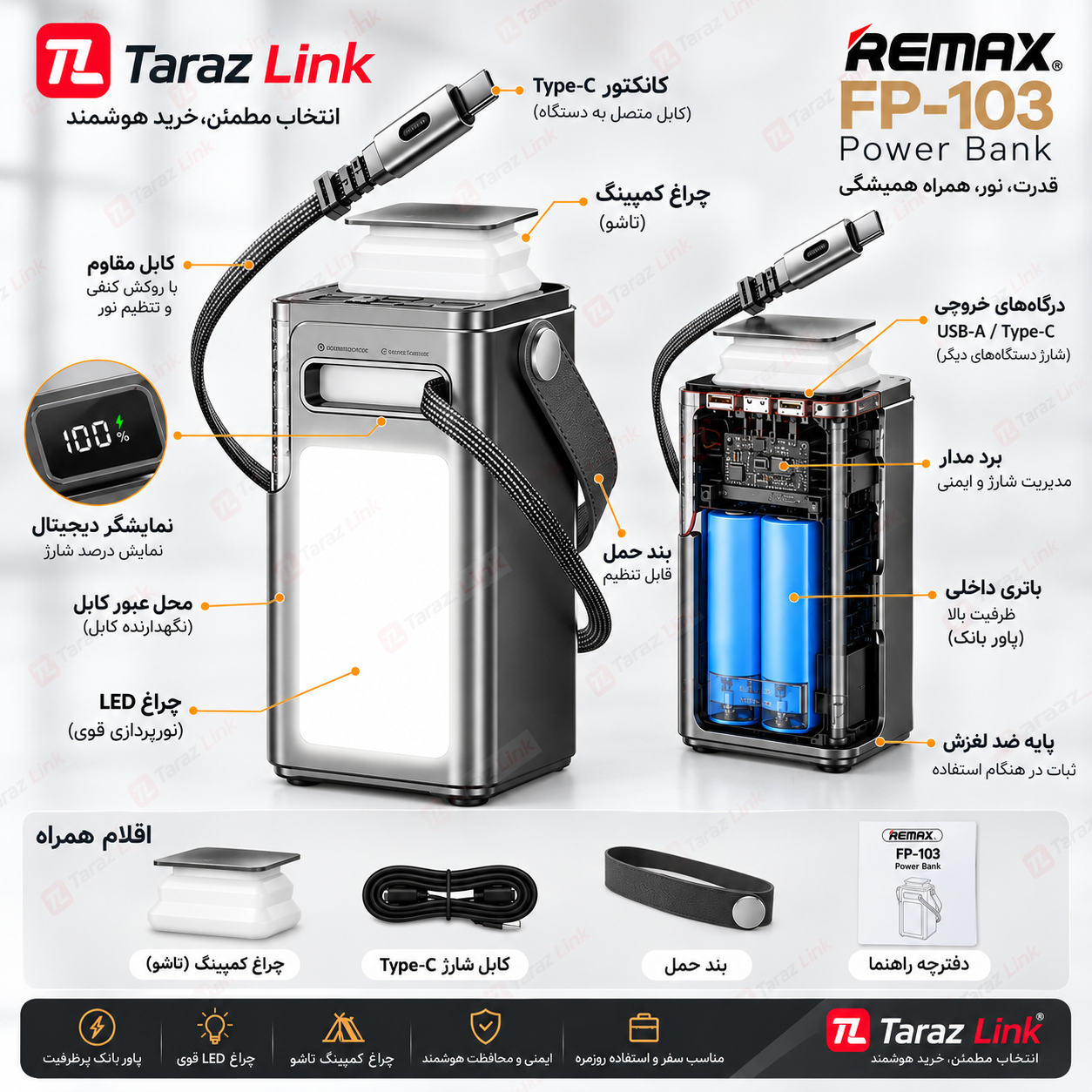 پاوربانک ریمکس مدل FP103